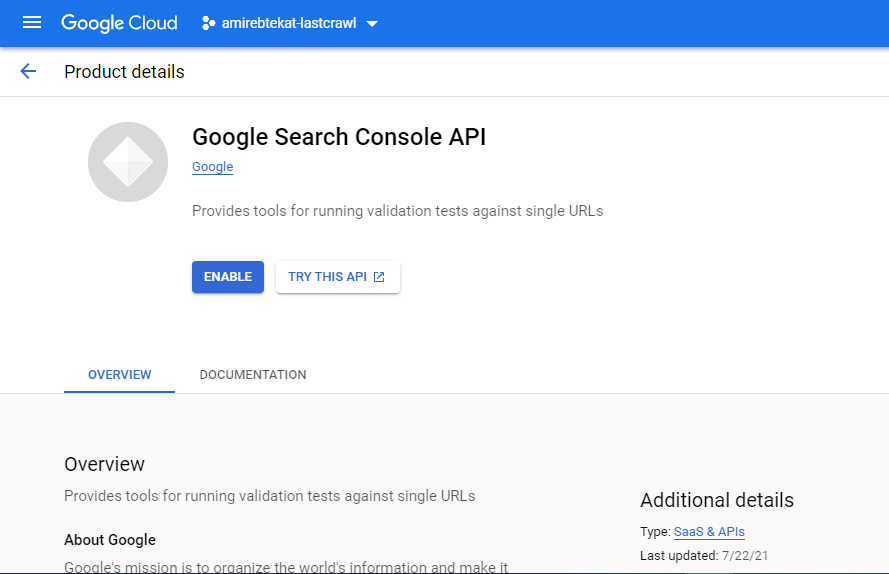 آموزش اتصال به Google Search Console API